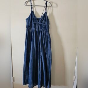 Banana Republic Cornflower Blue Blue Silk/Cotton Maxi Dress. Sz. 16